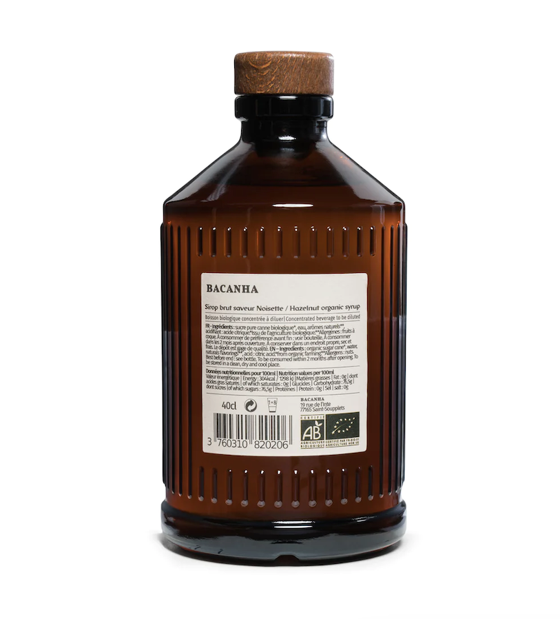 Organic Hazelnut Syrup 40 cl